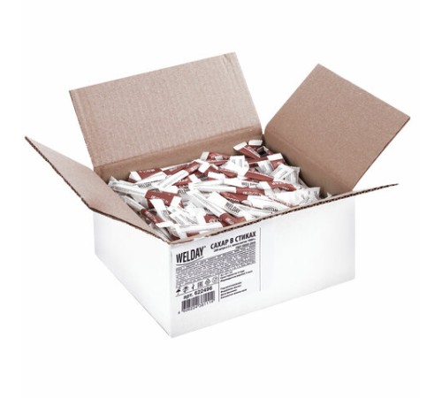 Сахар порционный WELDAY (ВЭЛДЭЙ) в стиках по 5 г, 200 штук, 622496