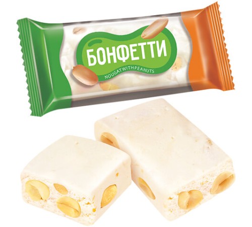 Конфеты БОНФЕТТИ из ванильной нуги с арахисом, 500 г, ВК292