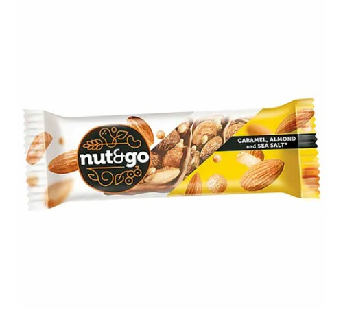Батончик NUT AND GO из цельного миндаля в соленой карамели, 34 г, шоу-бокс, ВК313