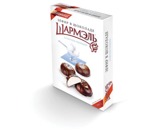 Зефир ШАРМЭЛЬ в шоколаде, со вкусом пломбира, 250 г, картонная коробка, 1050204101