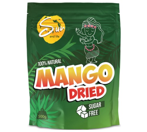Манго сушеное без сахара SUN AND LIFE, 500 г, 4610051861800