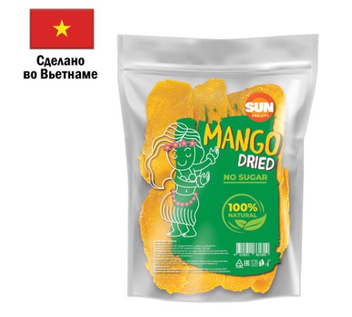 Манго сушеное без сахара SUN AND LIFE, 500 г, 4610051861800