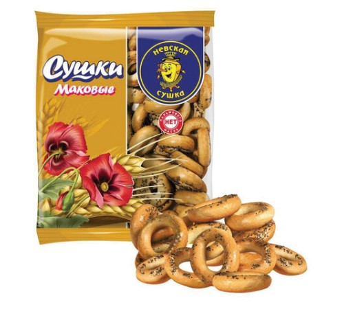 Сушки НЕВСКАЯ СУШКА с маком, 275 г, пакет, 4033032