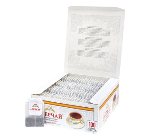 Чай АЗЕРЧАЙ черный с бергамотом, 100 пакетиков по 2 г, 419830