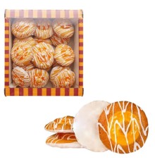 Печенье бисквитное СЕМЕЙКА ОЗБИ, с апельсином в белой глазури, 400 г, картонная коробка, ш/к 44395, 1355