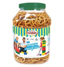 Крендель СЕМЕЙКА ОЗБИ с морской солью, 450 г, пластиковая банка, 1485