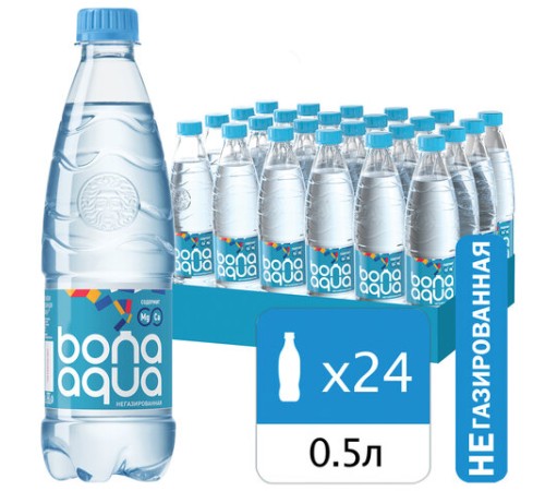 Вода негазированная питьевая BONA AQUA 0,5 л, 2418501