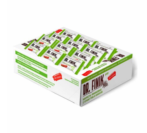 Конфеты финиковые DR.FINIK с кокосом и кунжутом, без сахара, 450 г, картонная коробка