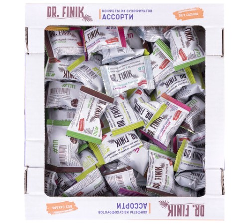Конфеты финиковые DR.FINIK ассорти (фундук, миндаль, грецкий орех, кунжут), без сахара, 1000 г