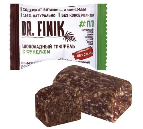 Конфеты финиковые DR.FINIK ассорти (фундук, миндаль, грецкий орех, кунжут), без сахара, 1000 г