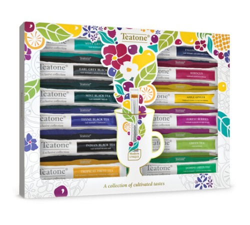 Чай TEATONE ассорти 12 вкусов, НАБОР 60 стиков, 1050