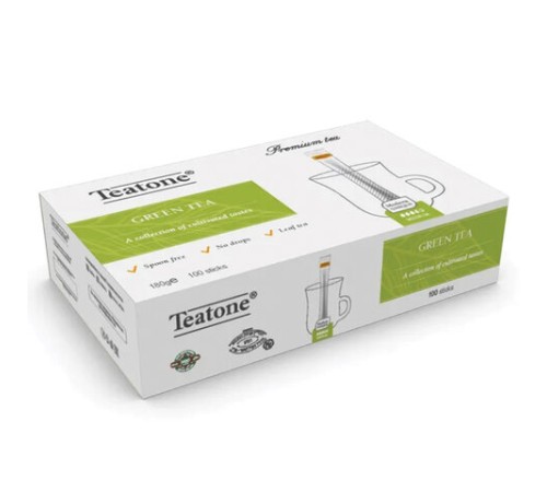 Чай TEATONE зеленый, 100 стиков по 1,8 г, 1241