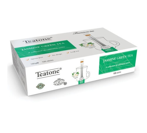Чай TEATONE зеленый с ароматом жасмина, 100 стиков по 1,8 г, 1242