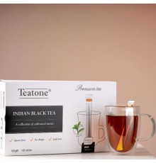 Чай TEATONE черный индийский, 100 стиков по 1,8 г, 1246