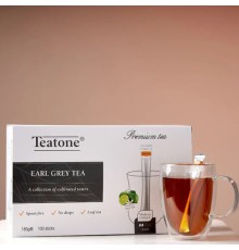 Чай TEATONE черный с ароматом бергамота, 100 стиков по 1,8 г, 64