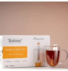 Чай TEATONE черный с ароматом тропических фруктов, 100 стиков по 1,8 г, 1247