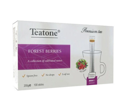 Чай TEATONE фруктовый со вкусом лесных ягод, 100 стиков по 2 г, 1257