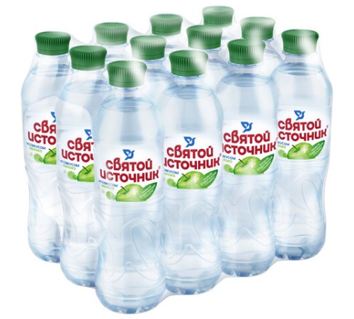 Вода негазированная питьевая СВЯТОЙ ИСТОЧНИК со вкусом яблока 0,5 л, 4603934001011