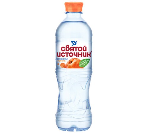 Вода негазированная питьевая СВЯТОЙ ИСТОЧНИК со вкусом персика 0,5 л, 4603934000854