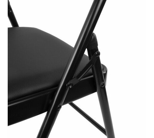 Стул складной BRABIX "Golf Plus CF-003 Комфорт", черный каркас, кожзам черный, 531566 Стул складной BRABIX "Golf Plus CF-003 Комфорт", черный каркас, кожзам черный, 531566