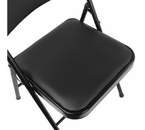 Стул складной BRABIX "Golf Plus CF-003 Комфорт", черный каркас, кожзам черный, 531566 Стул складной BRABIX "Golf Plus CF-003 Комфорт", черный каркас, кожзам черный, 531566