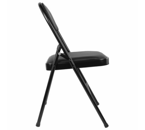 Стул складной BRABIX "Golf Plus CF-003 Комфорт", черный каркас, кожзам черный, 531566 Стул складной BRABIX "Golf Plus CF-003 Комфорт", черный каркас, кожзам черный, 531566