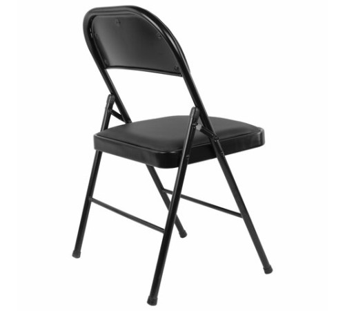 Стул складной BRABIX "Golf Plus CF-003 Комфорт", черный каркас, кожзам черный, 531566 Стул складной BRABIX "Golf Plus CF-003 Комфорт", черный каркас, кожзам черный, 531566
