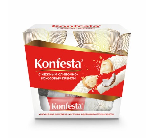 Конфеты KONFESTA со сливочно-кокосовым кремом, вафельные, 150 г