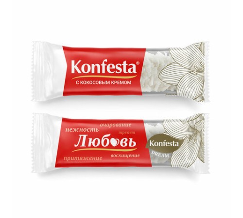 Конфеты KONFESTA со сливочно-кокосовым кремом, вафельные, 150 г
