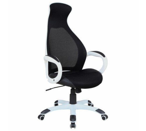 Кресло офисное BRABIX PREMIUM "Genesis EX-517", пластик белый, ткань/экокожа/сетка черная, 531573