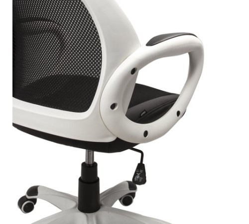 Кресло офисное BRABIX PREMIUM "Genesis EX-517", пластик белый, ткань/экокожа/сетка черная, 531573