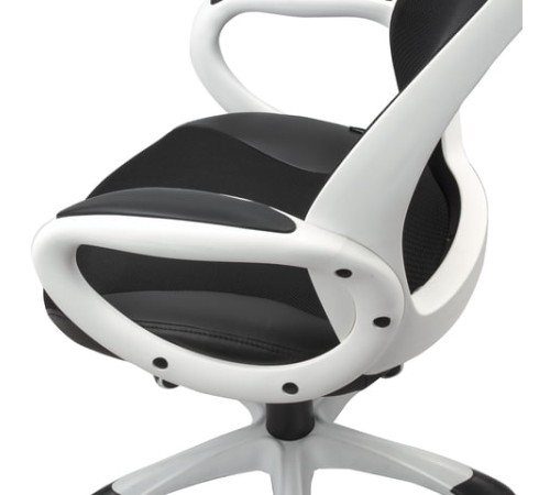 Кресло офисное BRABIX PREMIUM "Genesis EX-517", пластик белый, ткань/экокожа/сетка черная, 531573