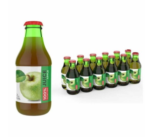 Сок BARINOFF Яблочный, осветленный, 0,25 л, в стеклянной бутылке, 259