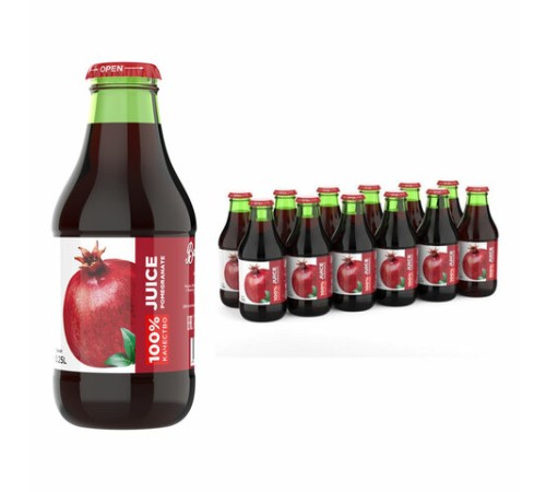 Сок BARINOFF Гранатовый, с сахаром, 0,25 л, стеклянная бутылка, 264