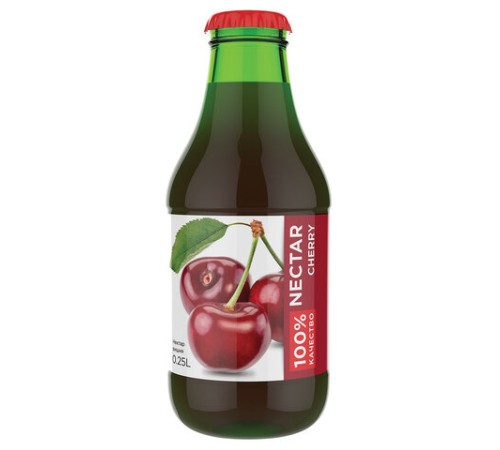 Нектар BARINOFF Вишневый, осветленный, 0,25 л, в стеклянной бутылке, 260