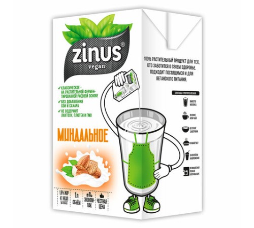 Миндальное молоко ZINUS, 1 л