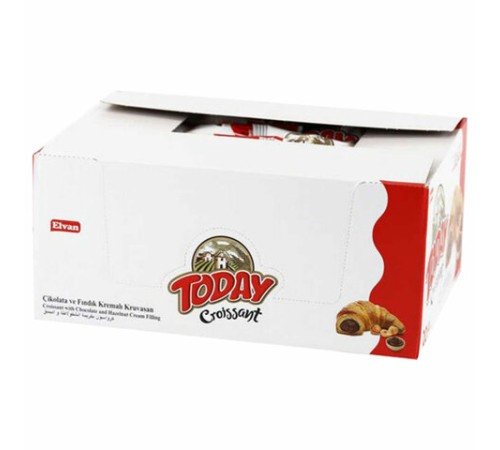 Круассан TODAY с шоколадной начинкой, ТУРЦИЯ, 20 шт. по 40 г, в шоу-боксе, 1378т