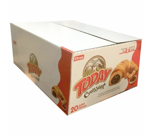 Круассан TODAY с шоколадной начинкой, ТУРЦИЯ, 20 шт. по 40 г, в шоу-боксе, 1378т
