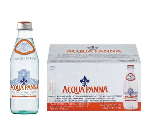 Вода негазированная минеральная ACQUA PANNA, 0,25 л, ИТАЛИЯ, стеклянная бутылка, УТ-00004086