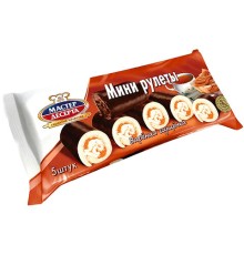 Мини-рулеты МАСТЕР ДЕСЕРТА глазированные с вареной сгущенкой, 175 г, 8163