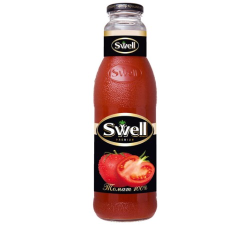 Сок томатный SWELL с мякотью в стеклянной бутылке 0,75 л, для детского питания, 4040180065