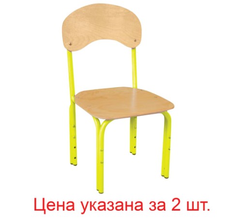 Стулья детские "Яшка", комплект 2 шт., регулируемые, рост 1-3 (100-145 см), фанера/металл, желтые Стулья детские "Яшка", комплект 2 шт., регулируемые, рост 1-3 (100-145 см), фанера/металл, желтые