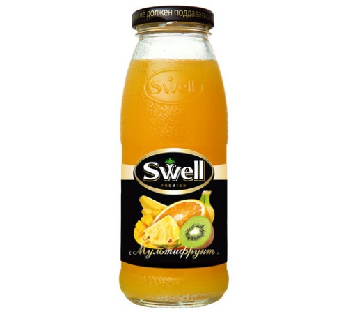 Нектар мультифруктовый SWELL с мякотью в стеклянной бутылке 0,25 л, для детского питания, 4040207330