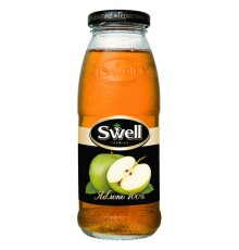 Сок яблочный SWELL осветленный в стеклянной бутылке 0,25 л, для детского питания, 4040207390