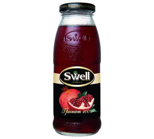 Сок гранатовый SWELL восстановленный в стеклянной бутылке 0,25 л, 4040250410