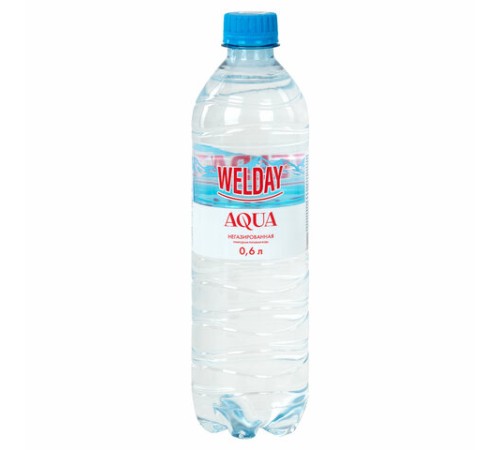 Вода негазированная питьевая WELDAY AQUA (ВЭЛДЭЙ АКВА), 0,6 л, 623760