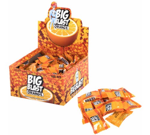 Жевательная резинка BIGBLAST со вкусом апельсина, 100 шт. по 4 г в шоу-боксе, ТУРЦИЯ, УТ-00002108