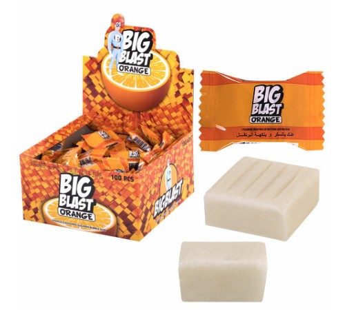 Жевательная резинка BIGBLAST со вкусом апельсина, 100 шт. по 4 г в шоу-боксе, ТУРЦИЯ, УТ-00002108