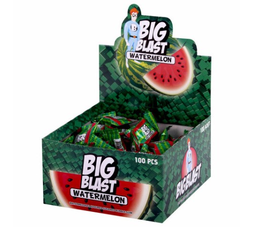 Жевательная резинка BIGBLAST со вкусом арбуза, 100 шт. по 4 г в шоу-боксе, ТУРЦИЯ, УТ-00002282