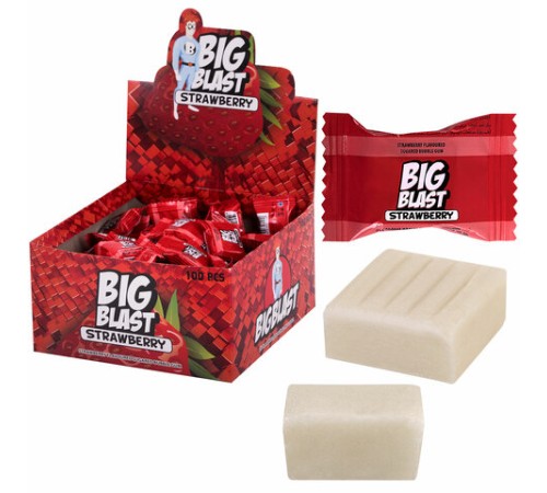 Жевательная резинка BIGBLAST со вкусом клубники, 100 шт. по 4 г в шоу-боксе, ТУРЦИЯ, УТ-00002107